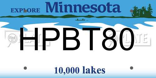 HPBT80 Minnesota License Plate