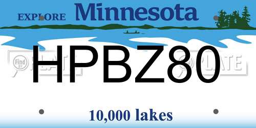 HPBZ80 Minnesota License Plate