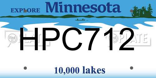 HPC712 Minnesota License Plate