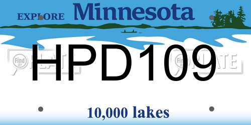 HPD109 Minnesota License Plate