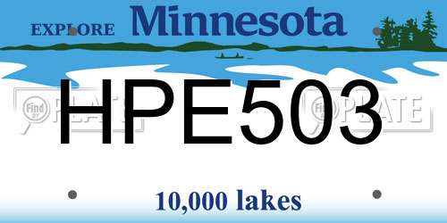 HPE503 Minnesota License Plate