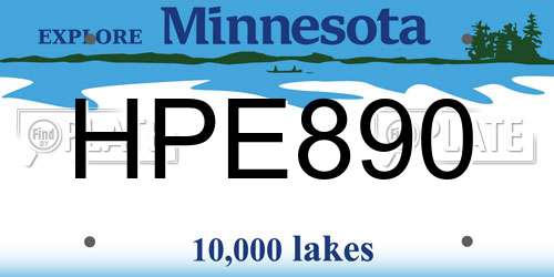 HPE890 Minnesota License Plate