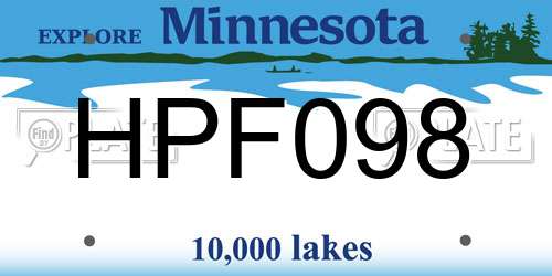 HPF098 Minnesota License Plate