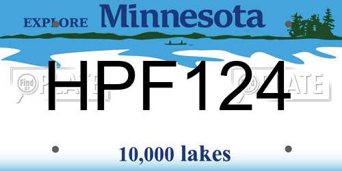 HPF124 Minnesota License Plate