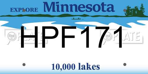 HPF171 Minnesota License Plate
