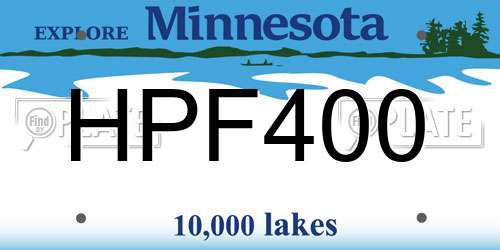HPF400 Minnesota License Plate