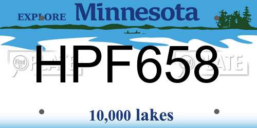 HPF658 Minnesota License Plate