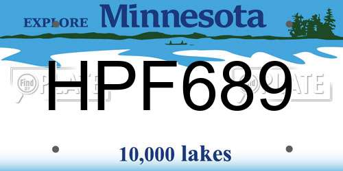 HPF689 Minnesota License Plate