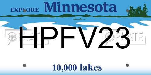 HPFV23 Minnesota License Plate