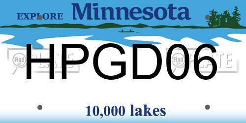 HPGD06 Minnesota License Plate