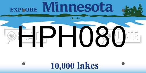 HPH080 Minnesota License Plate