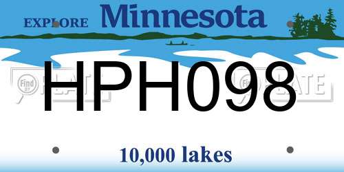 HPH098 Minnesota License Plate