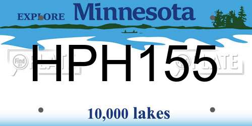 HPH155 Minnesota License Plate