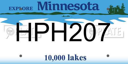 HPH207 Minnesota License Plate