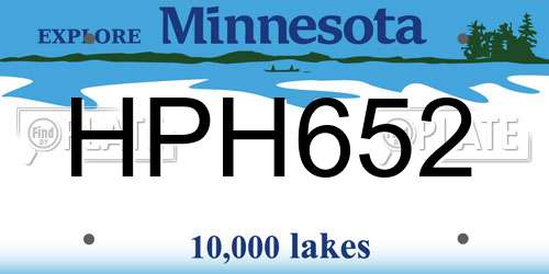 HPH652 Minnesota License Plate