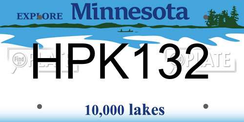 HPK132 Minnesota License Plate