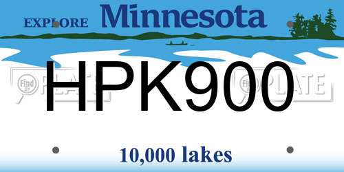 HPK900 Minnesota License Plate