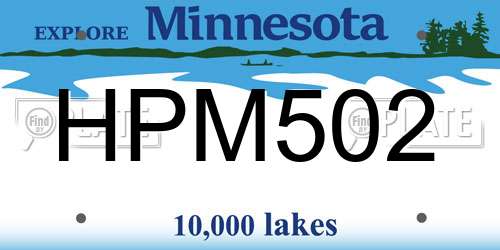 HPM502 Minnesota License Plate