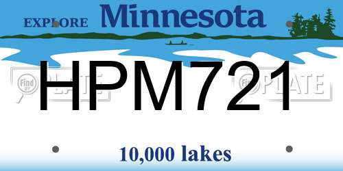 HPM721 Minnesota License Plate