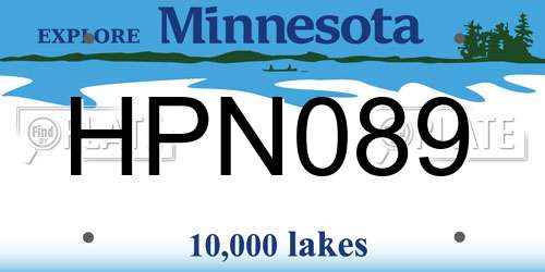 HPN089 Minnesota License Plate