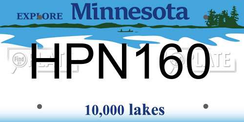 HPN160 Minnesota License Plate