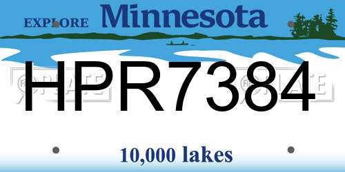 HPR7384 Minnesota License Plate