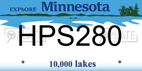 HPS280 Minnesota License Plate
