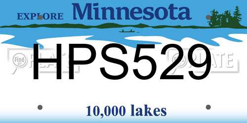 HPS529 Minnesota License Plate