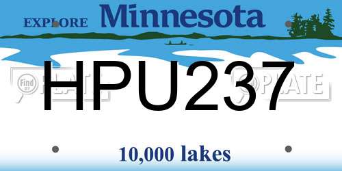 HPU237 Minnesota License Plate