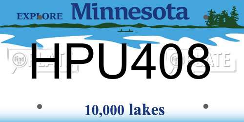 HPU408 Minnesota License Plate