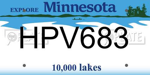 HPV683 Minnesota License Plate