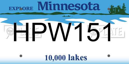 HPW151 Minnesota License Plate