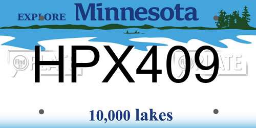 HPX409 Minnesota License Plate