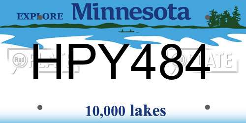 HPY484 Minnesota License Plate