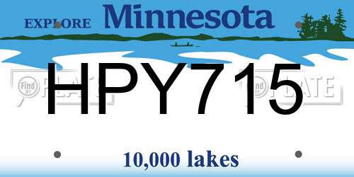 HPY715 Minnesota License Plate