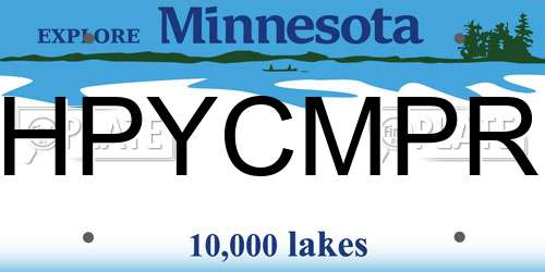 HPYCMPR Minnesota License Plate