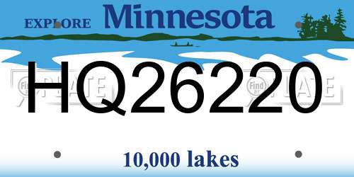 HQ26220 Minnesota License Plate