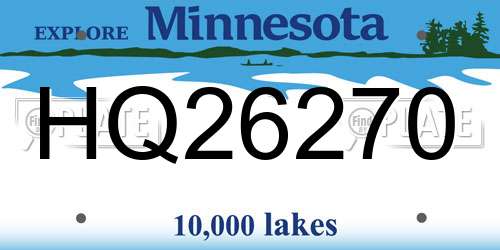 HQ26270 Minnesota License Plate