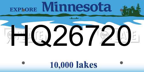 HQ26720 Minnesota License Plate
