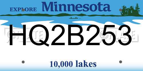 HQ2B253 Minnesota License Plate