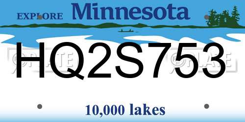 HQ2S753 Minnesota License Plate