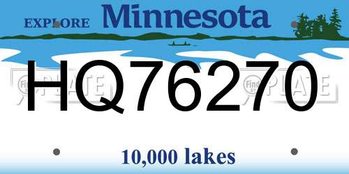 HQ76270 Minnesota License Plate