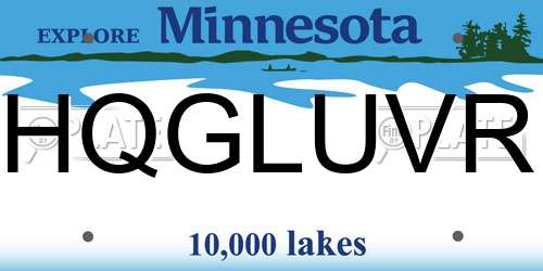 HQGLUVR Minnesota License Plate