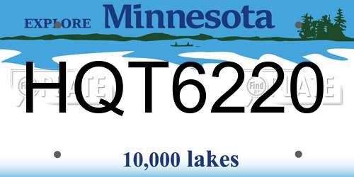 HQT6220 Minnesota License Plate