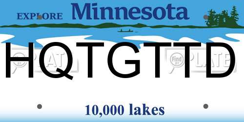 HQTGTTD Minnesota License Plate