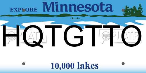 HQTGTTO Minnesota License Plate