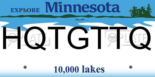 HQTGTTQ Minnesota License Plate