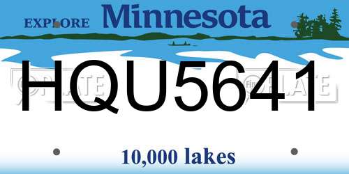 HQU5641 Minnesota License Plate