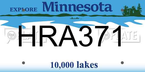 HRA371 Minnesota License Plate
