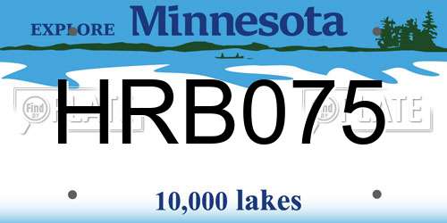 HRB075 Minnesota License Plate